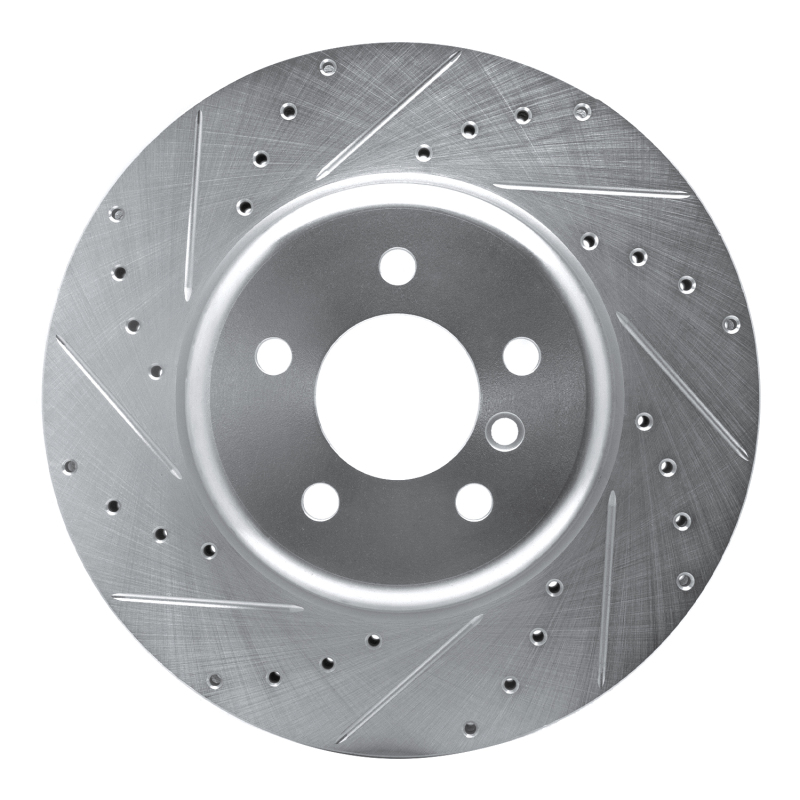 BMW 535D xDrive Brake Rotor (1) - Front Left - R1 Concepts - Drilled & Slotted - Silver - `11-`19 BMW 535D xDrive Brake Rotor (1) - Front Left - R1 Concepts - Drilled & Slotted - Silver - `11-`19